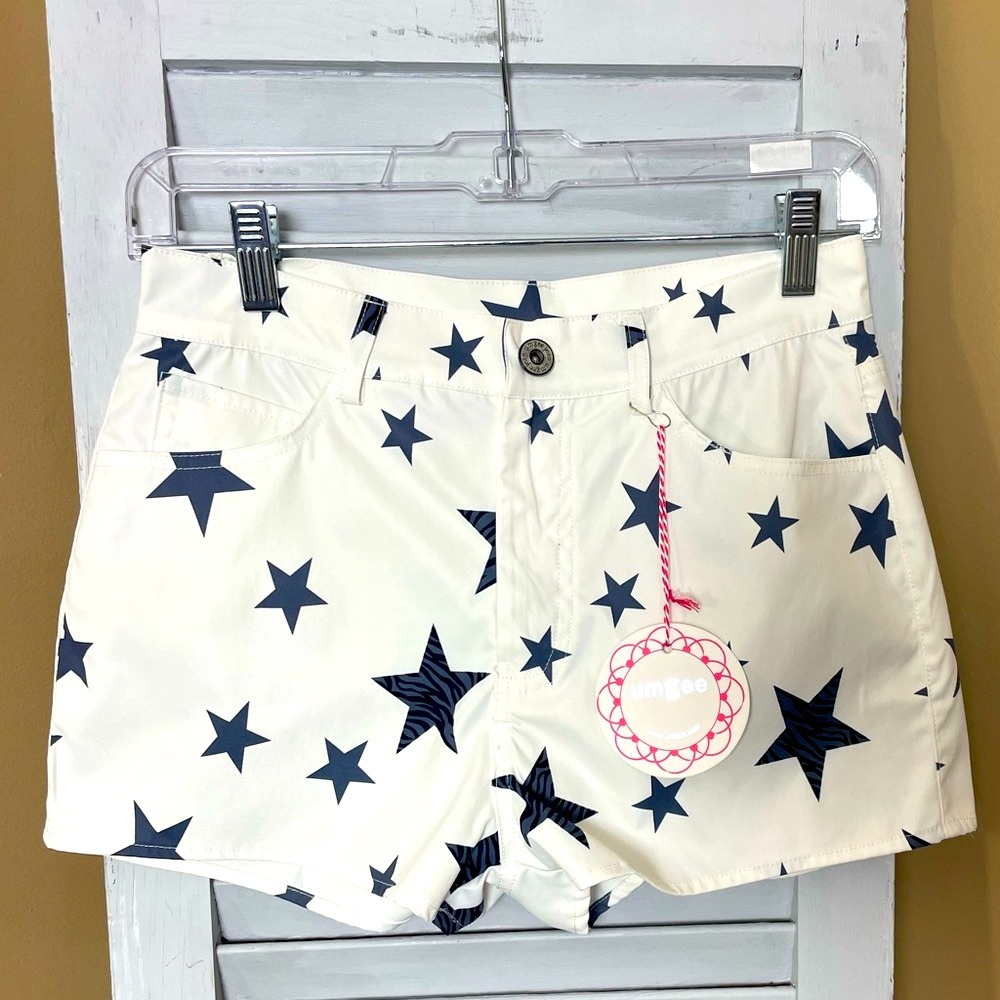 UMGEE White Star Print Women's Shorts - Picture 1 of 10